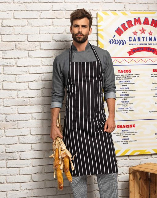 Klassiskt randigt köksförkläde