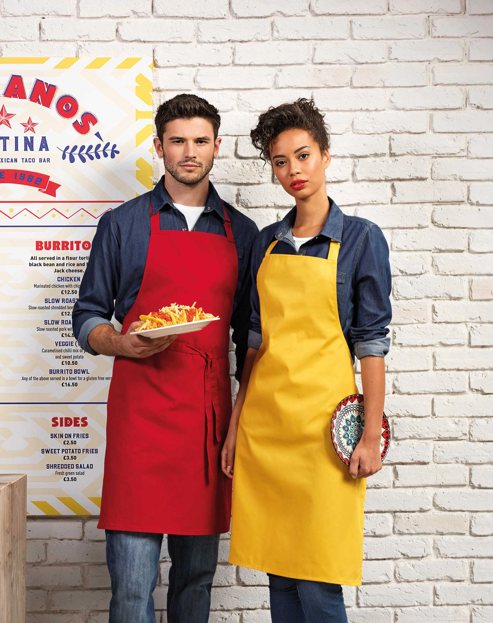 Färgstarka stilrena förkläden