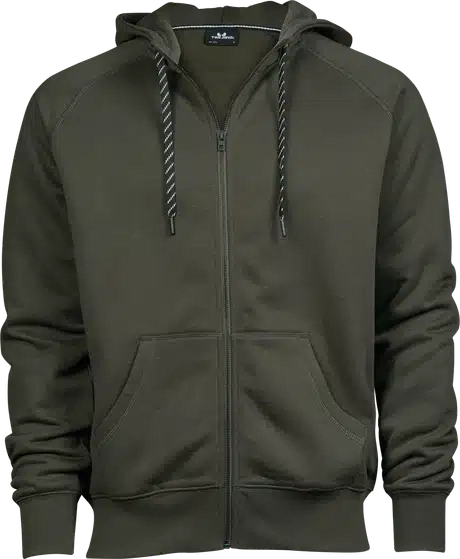 Hoodie med dragkedja och kontrastsnöre - Herr - Bild 8