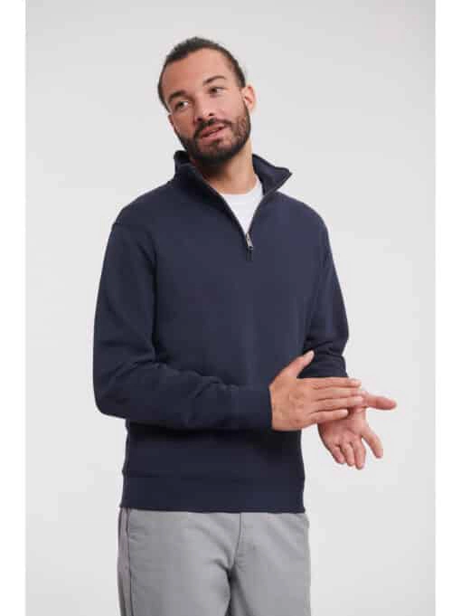 Sweatshirt med kort dragkedja från Russell - Herr