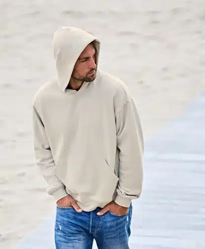 Kraftig loosefit Sweatshirt med Luva - Herr