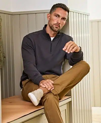 Sweatshirt med halv dragkedja - Herr