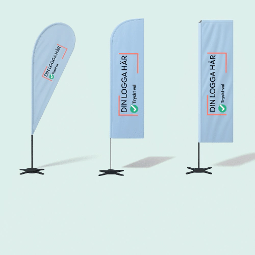 Beachflaggor med tryck