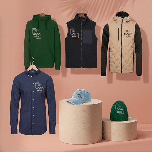 Profilkläder som man kan beställa med eget tryck